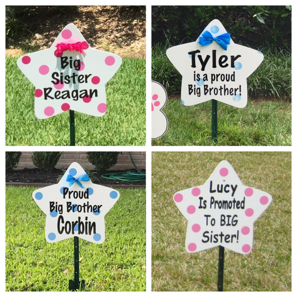 Sibling or Message Stars - Stork Sign Rental, Plant City, FL